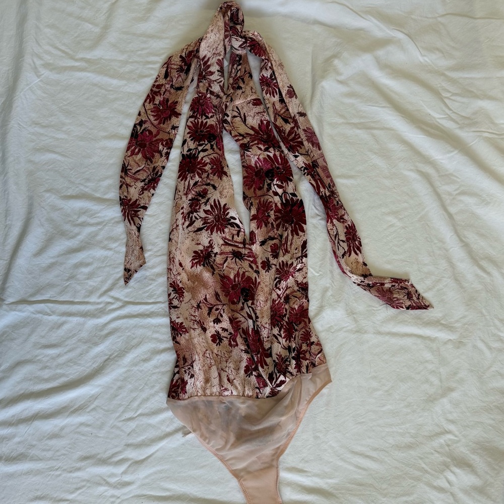 NWT Free People Halter Floral Bodysuit XL - Picture 4 of 8